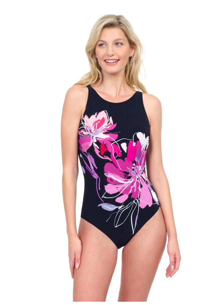 Gottex Water Lily High Neck One Piece Mastectomy Swimsuit in Black Cover