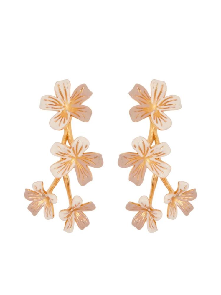 Oscar de la Renta Flower Branch clip-on earrings - Gold Cover