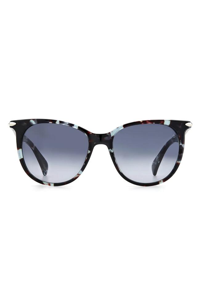 rag & bone 53mm Gradient Cat Eye Sunglasses in Blue Havana /Grey Shaded Cover