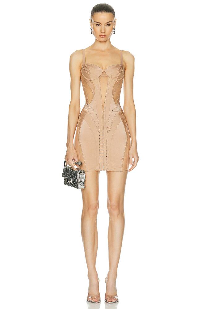 Mugler Bustier Dress in Nude Cover