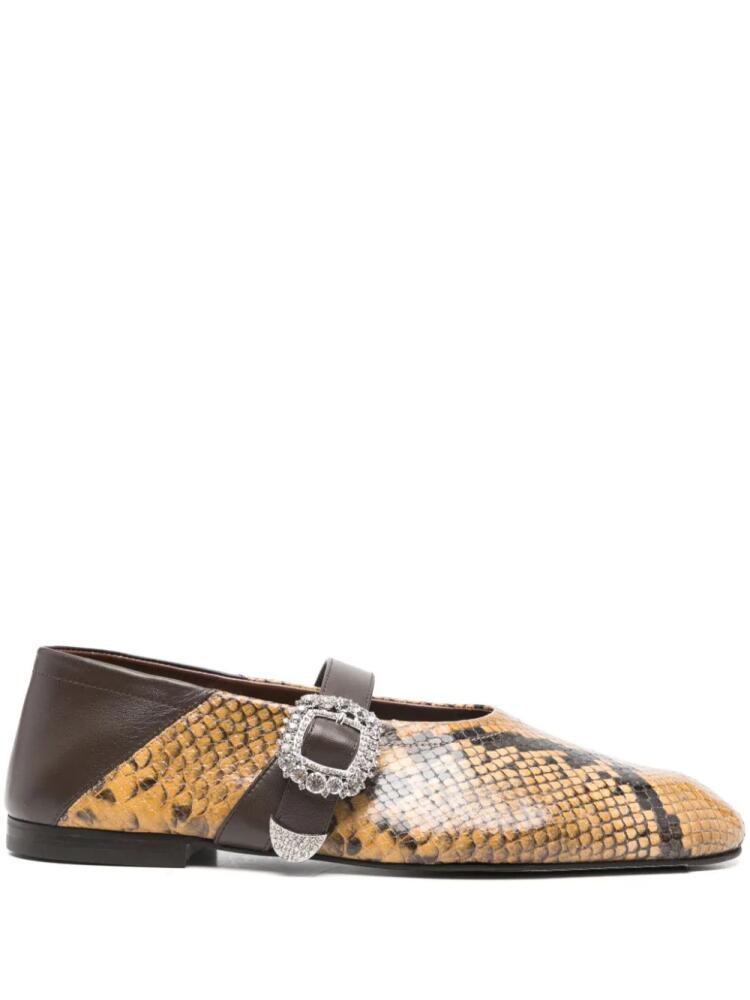 Wales Bonner snakeskin-printed ballet flats - Brown Cover