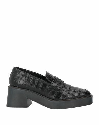 Lorenzo Mari Woman Loafers Black Soft Leather Cover