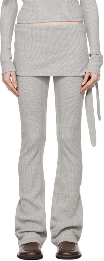 OPEN YY Gray Waffle Layered Lounge Pants Cover