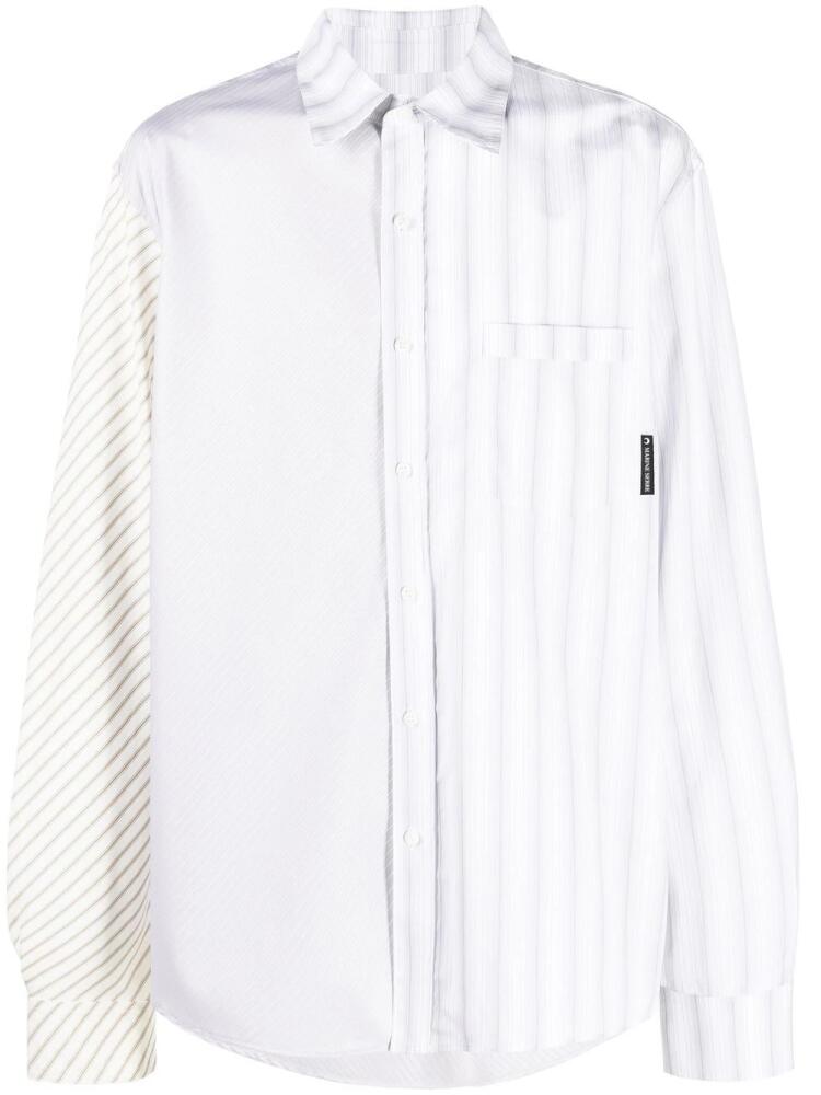 Marine Serre striped long-sleeve shirt - White Cover