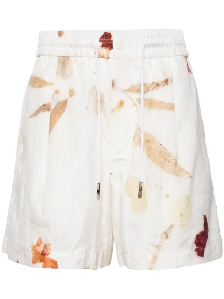 Feng Chen Wang abstract-print drawstring shorts - White Cover