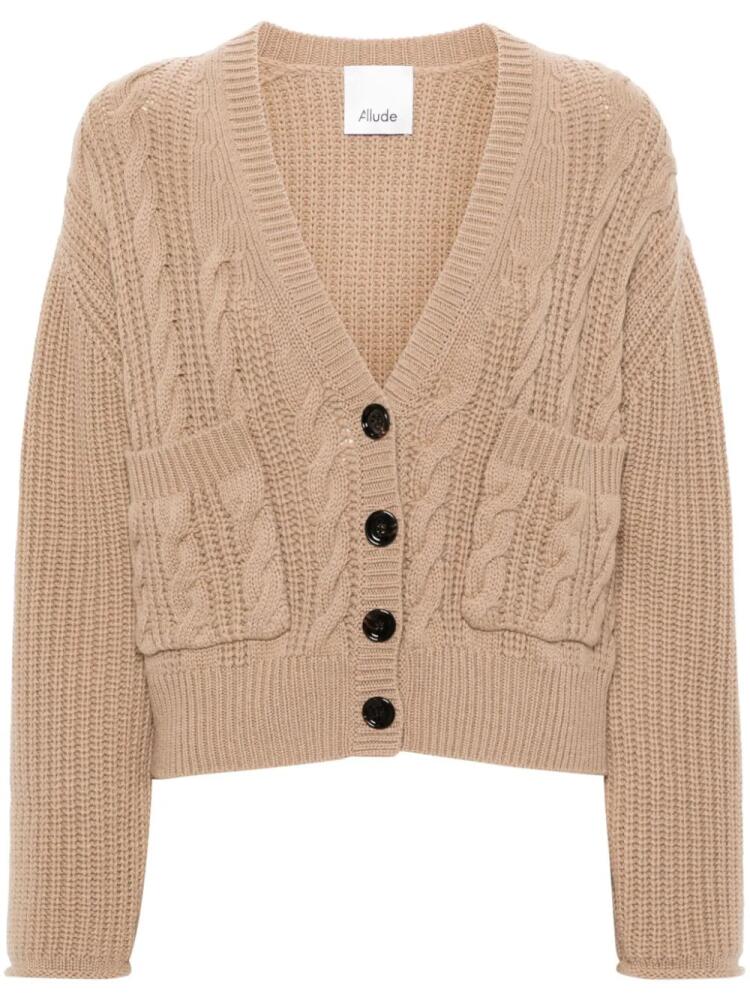 Allude cable-knit cardigan - Neutrals Cover