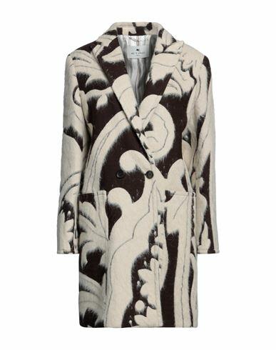 Etro Woman Coat Brown Wool, Polyester, Acrylic, Alpaca wool, Silk Cover