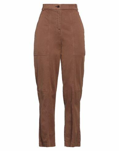 Aspesi Woman Pants Brown Cotton, Elastane Cover