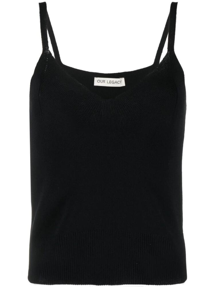 OUR LEGACY ribbed-knit singlet top - Black Cover