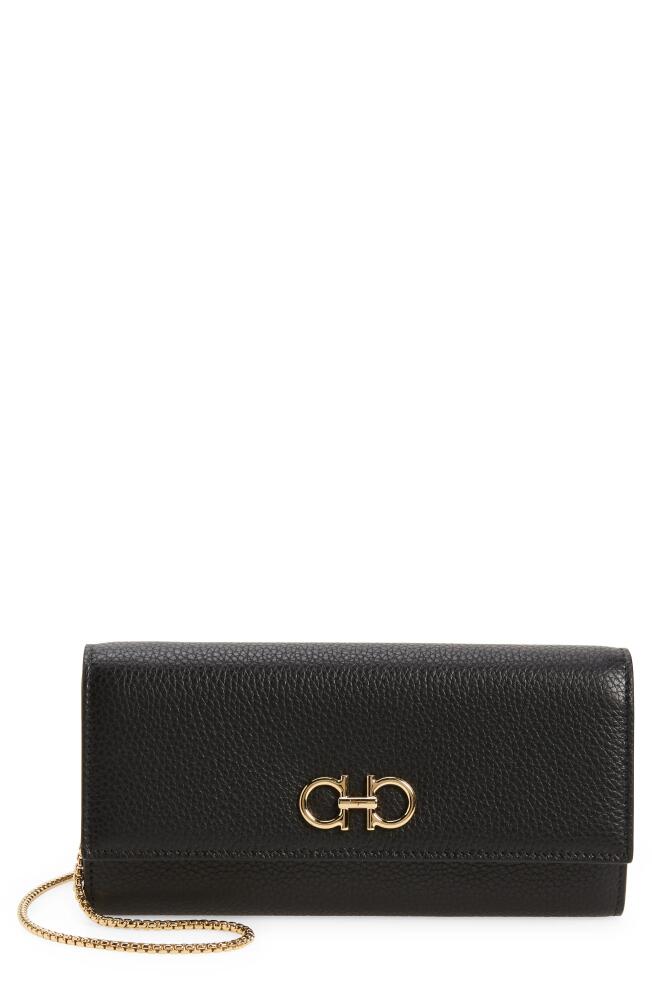 FERRAGAMO Gancini Soft Wallet on Chain in Nero Cover