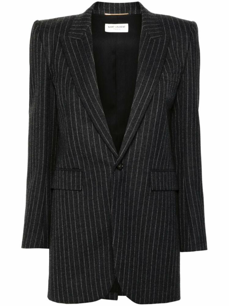 Saint Laurent striped flannel blazer - Grey Cover