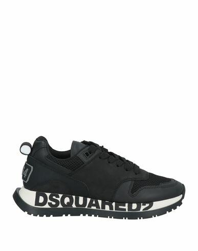 Dsquared2 Woman Sneakers Black Calfskin, Rubber Cover