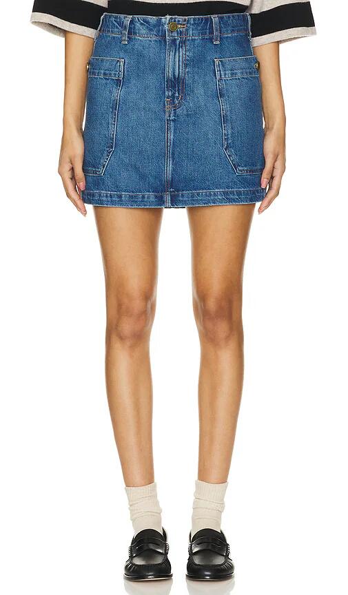 FRAME Cargo Mini Skirt in Blue Cover