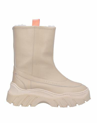 Inuikii Woman Ankle boots Beige Soft Leather, Shearling Cover