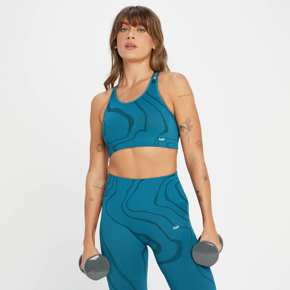 MP Women's Tempo Wave Seamless Sports Bra - Teal Blue Cover