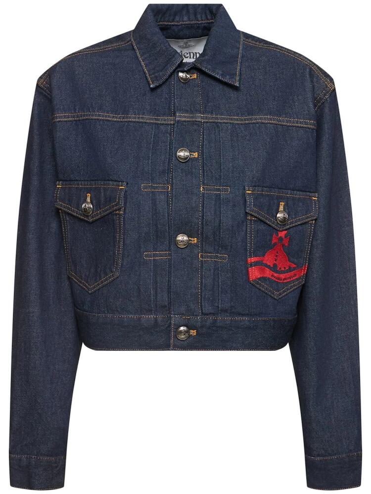 VIVIENNE WESTWOOD Marlene Logo Cropped Denim Jacket Cover