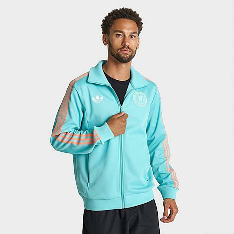 Adidas Men's Originals Inter Miami CF MLS 2024 Beckenbauer Track Jacket in Blue/Easy Mint Cover