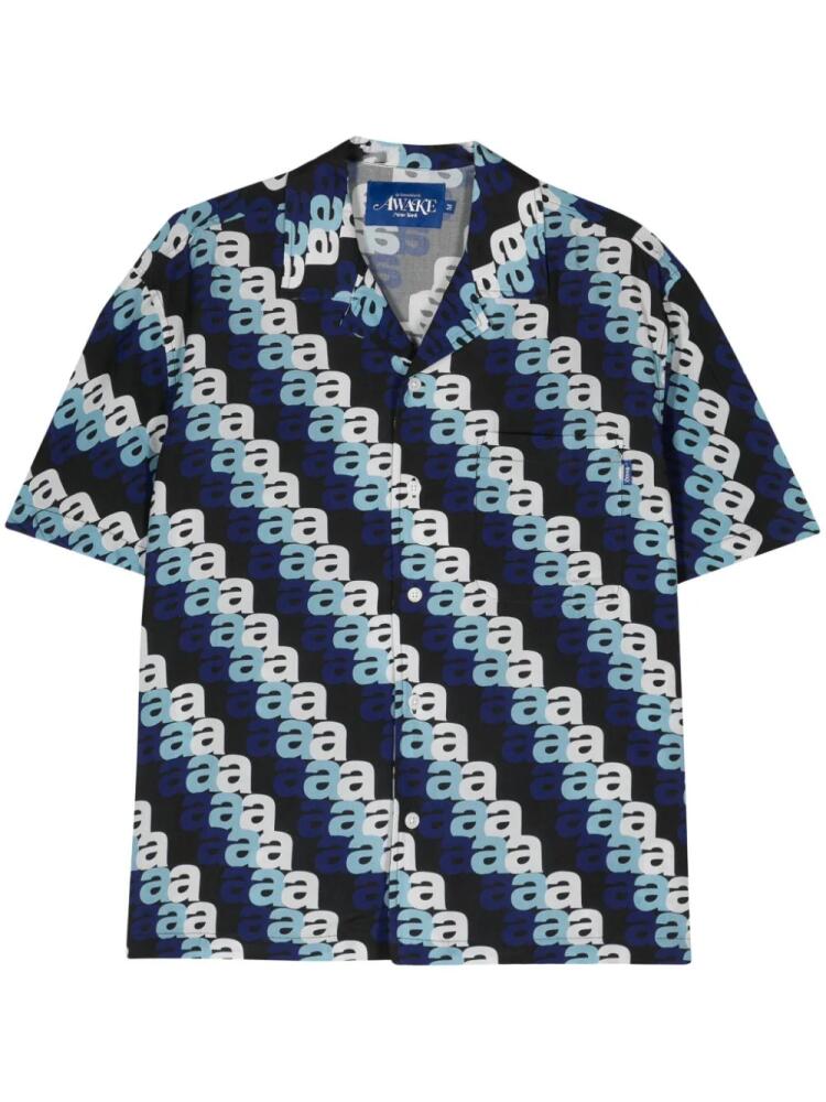 Awake NY logo-print TENCEL™ shirt - Blue Cover