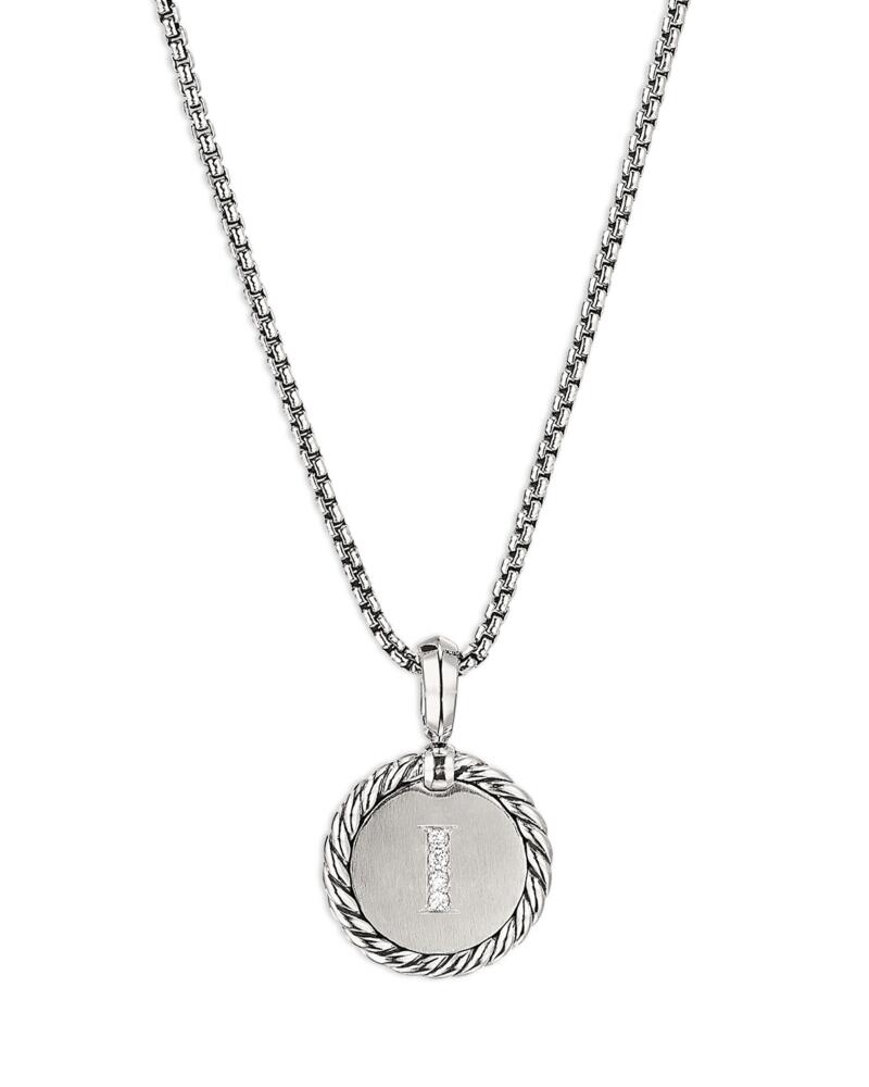 David Yurman Sterling Silver Cable Collectibles Initial Charm Necklace with Diamonds, 18 Cover