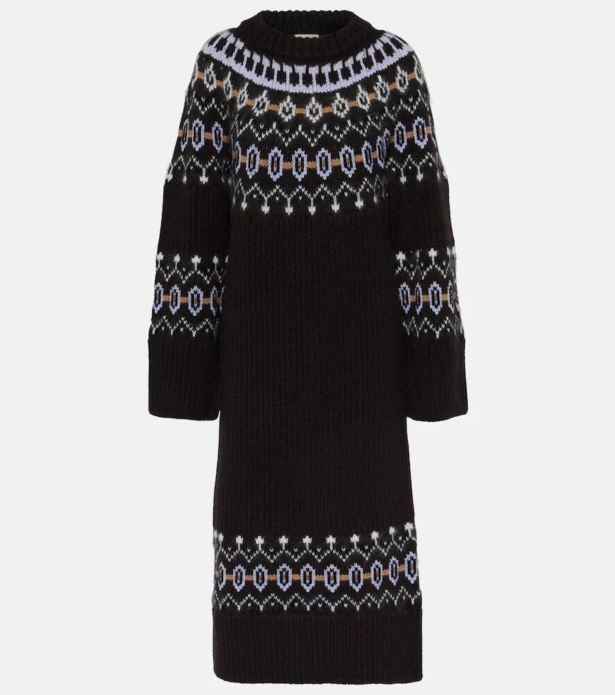 Khaite Rivka Fair Isle cashmere-blend midi dress Cover