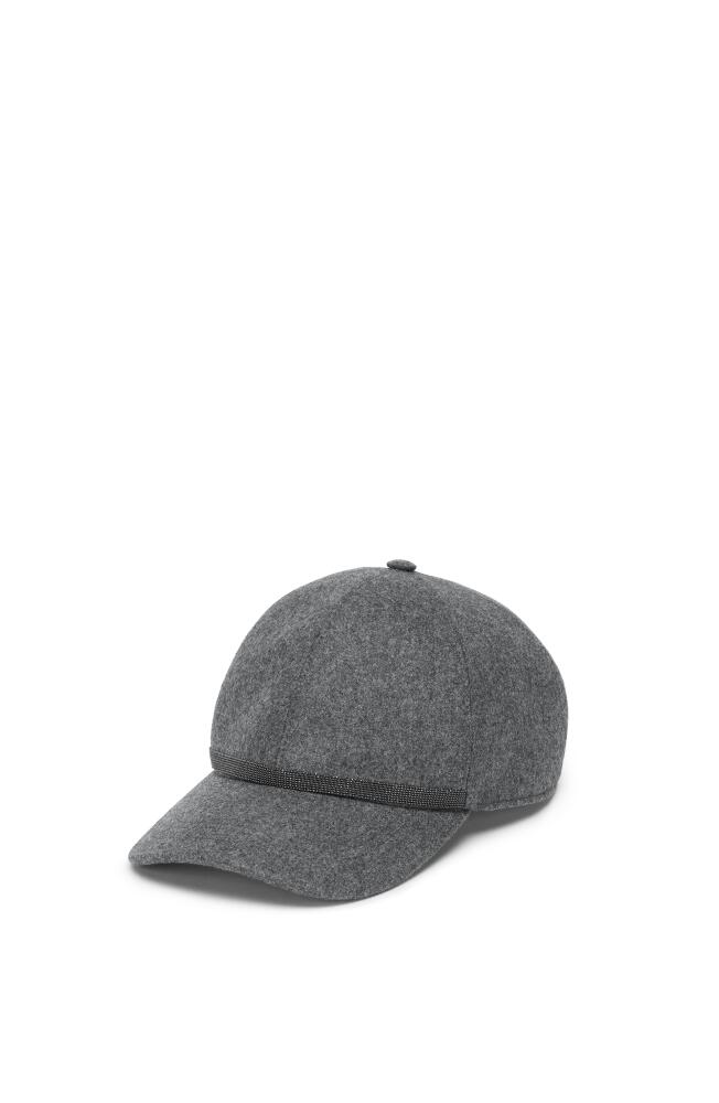 Brunello Cucinelli Baseball Cap with monili in Dark Grey Cover