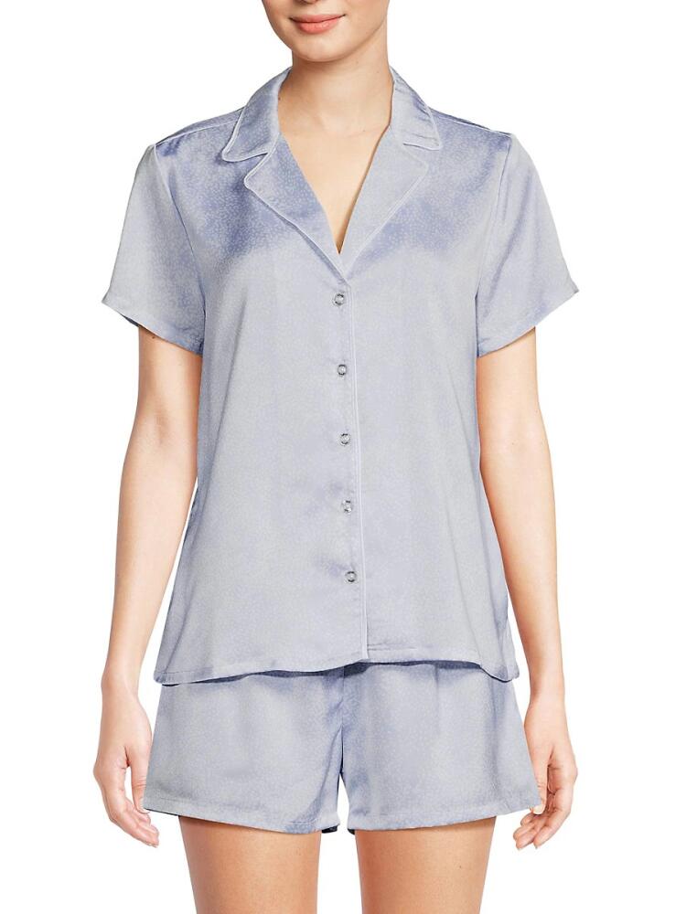 Splendid Women's 2-Piece Satin Top & Shorts Pajama Set - Light Blue Cover