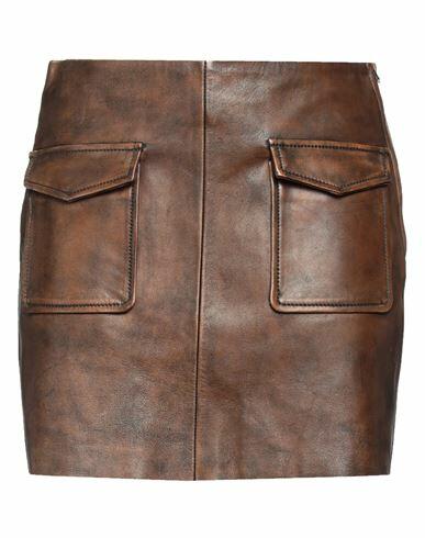 Sandro Woman Mini skirt Brown Lambskin Cover