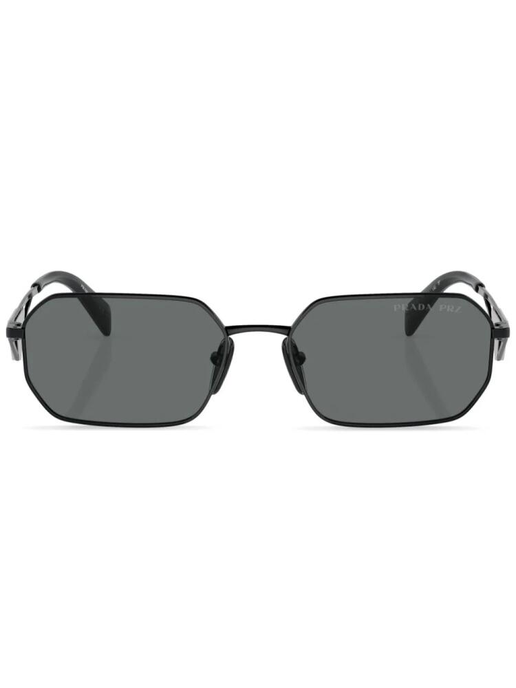 Prada Eyewear triangle-logo rectangular sunglasses - Black Cover