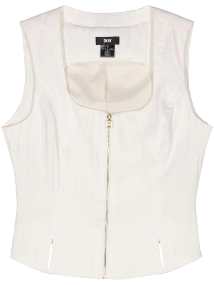 DKNY zip-up twill tank top - Neutrals Cover