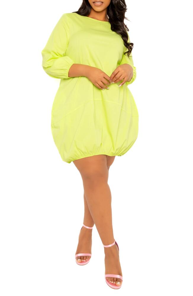 BUXOM COUTURE Bubble Hem Cotton Blend Poplin Dress in Apple Green Cover