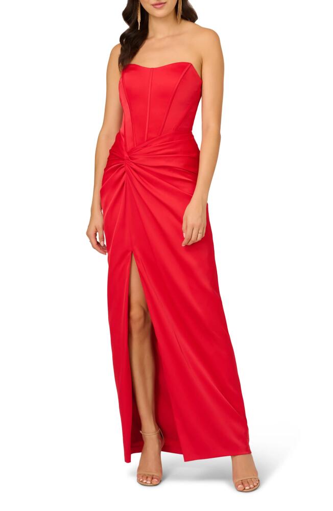 LIV FOSTER Strapless Stretch Satin Gown in Chateau Red Cover