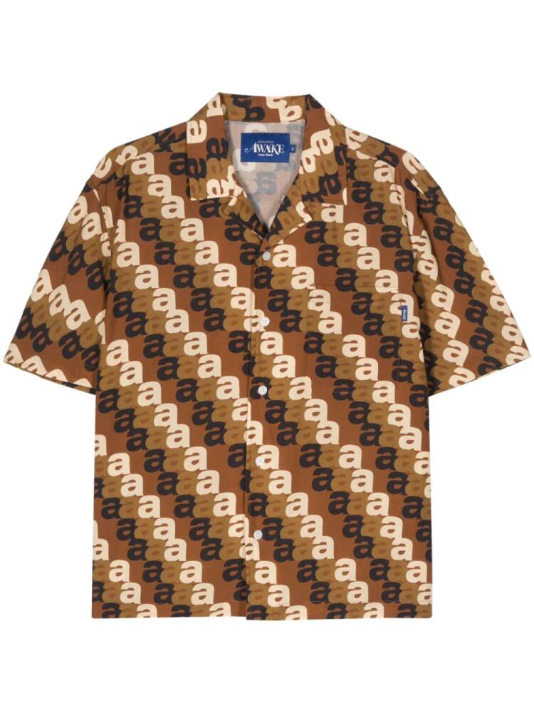 Awake NY logo-print shirt - Brown Cover