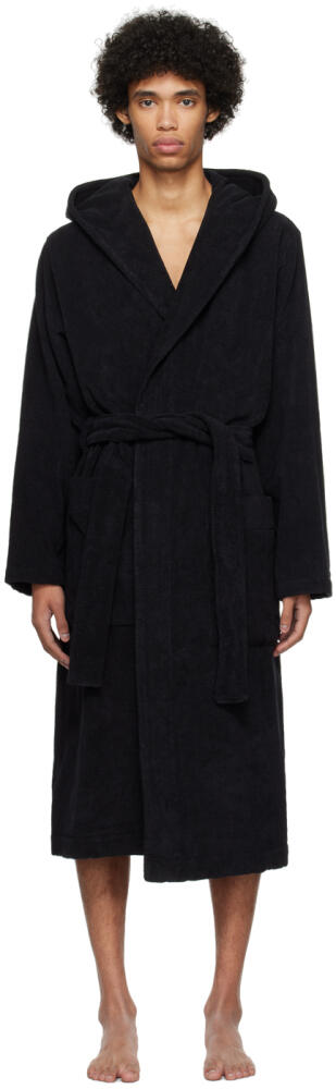 Tekla Black Hooded Bathrobe Cover