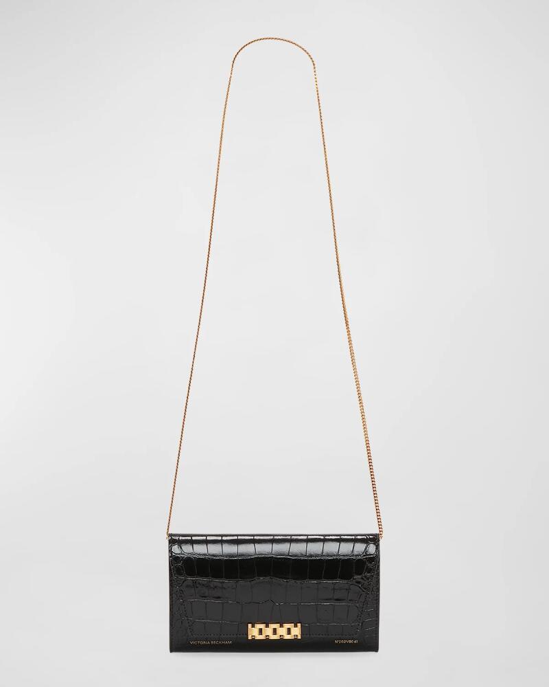 Victoria Beckham Croc-Embossed Wallet on Chain Cover