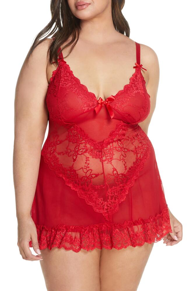 Oh La La Cheri Valentine Soft Cup Babydoll Chemise & G-String Thong in Red Cover