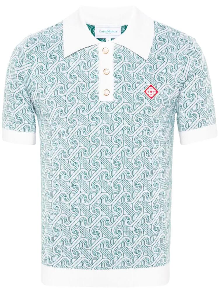 Casablanca jacquard monogram polo shirt - Green Cover