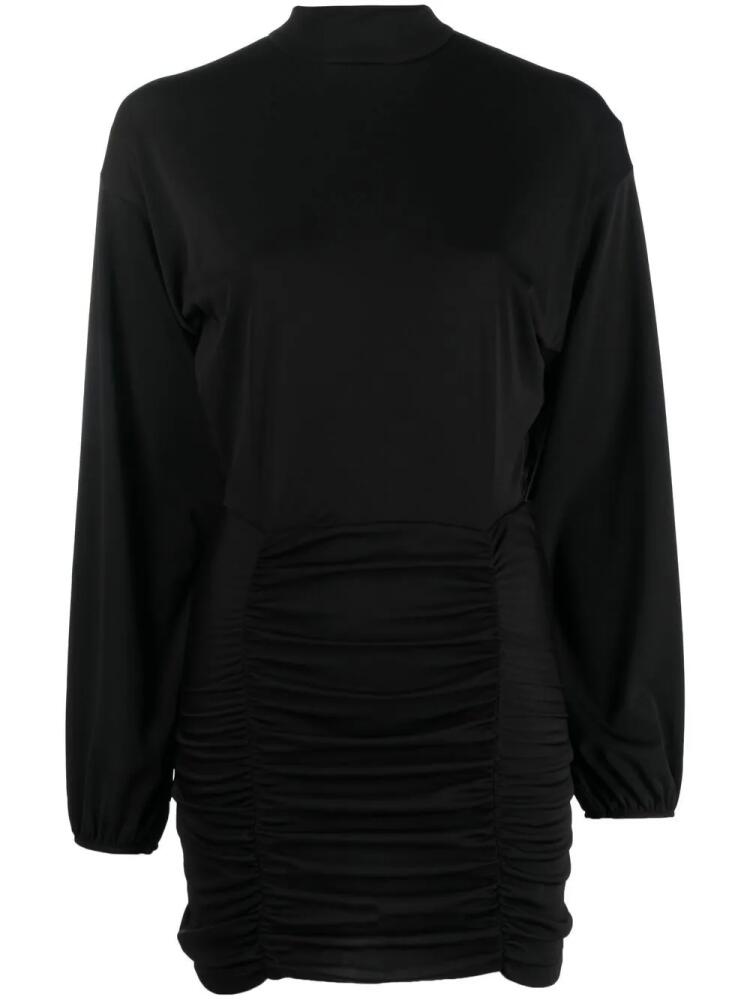 DONDUP ruched funnel neck mini dress - Black Cover