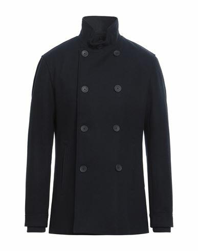 French Connection Man Coat Midnight blue Polyester, Wool Cover