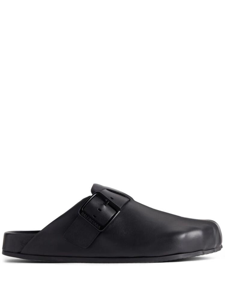 Balenciaga Sunday leather slippers - Black Cover