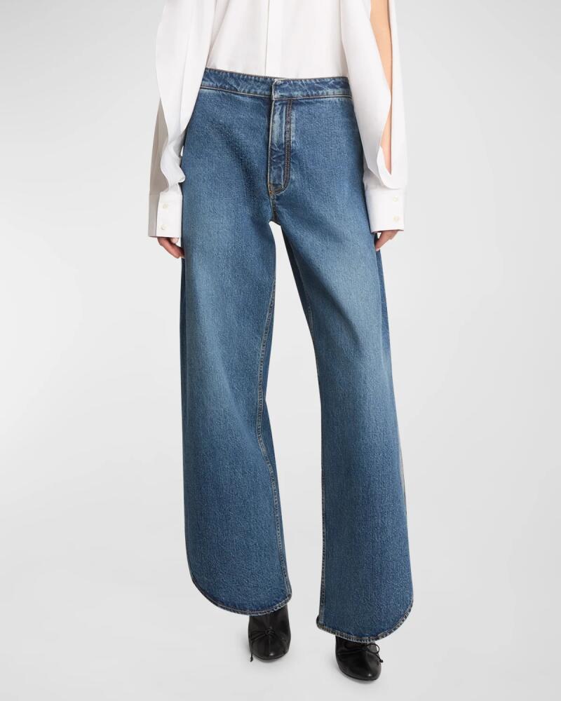 ALAIA Slit Rounded Petal Denim Pants Cover