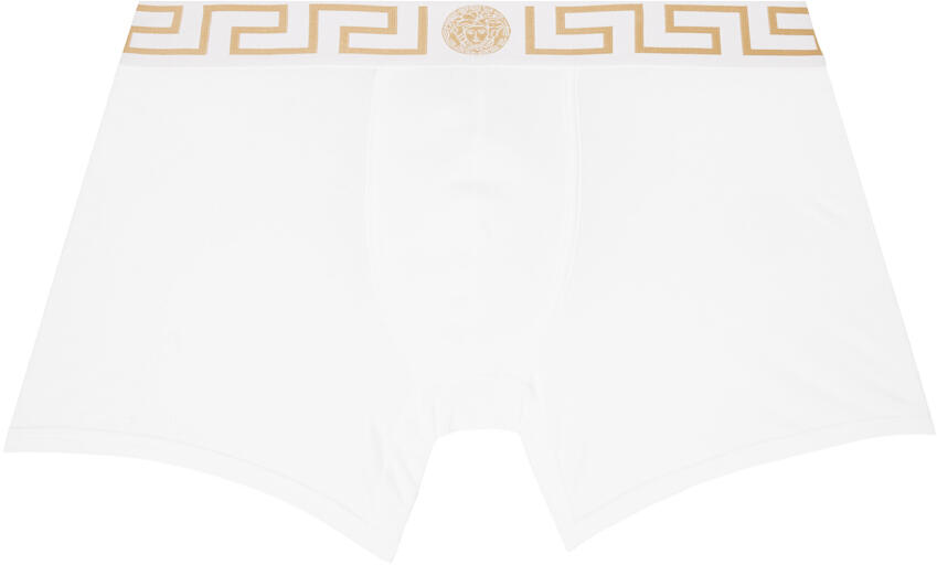 Versace Underwear White Greca Border Boxers Cover