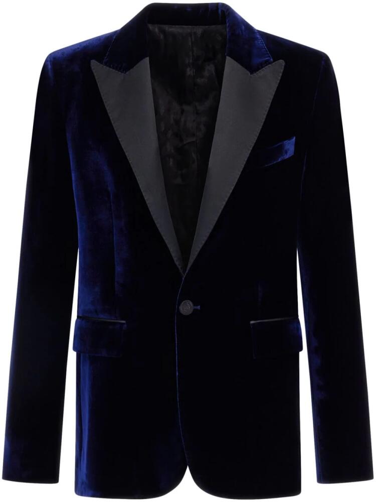 Roberto Cavalli velvet slim fit blazer - Blue Cover