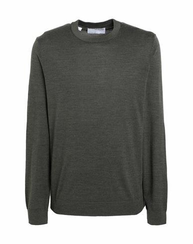 Selected Homme Man Sweater Military green Polyester, Merino Wool Cover