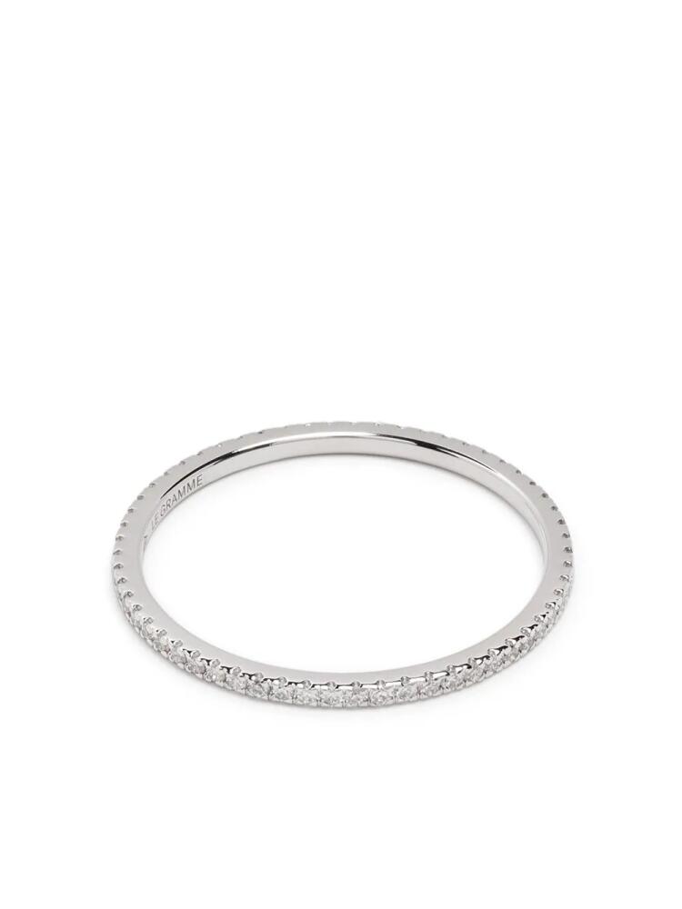 Le Gramme 18kt white gold 1g diamond pavé ring - Silver Cover