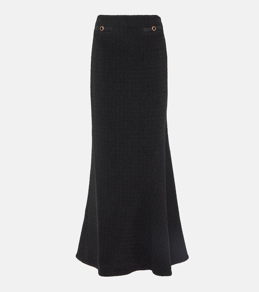 Alessandra Rich Checked tweed maxi skirt Cover