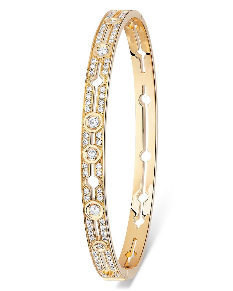 Dinh Van 18K Yellow Gold Pulse Diamond Bangle Bracelet Cover