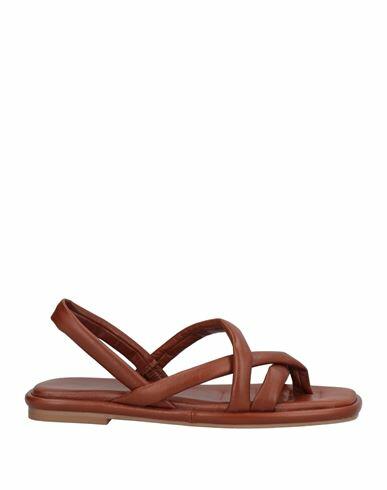 181 Woman Thong sandal Brown Soft Leather Cover