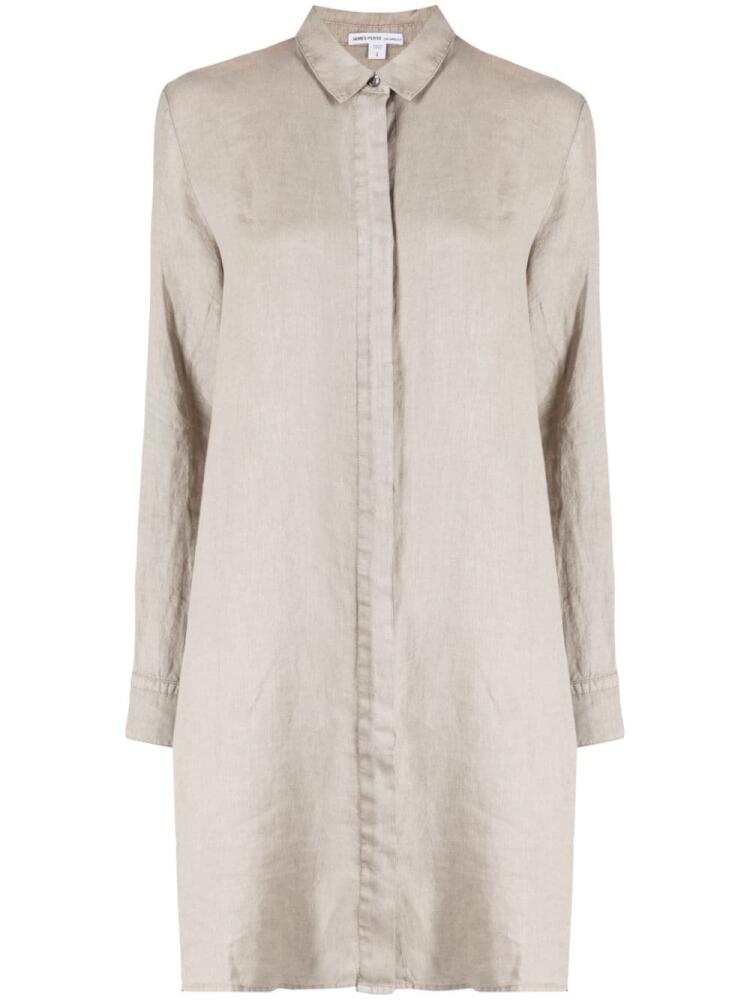 James Perse long-sleeve linen shirt dress - Grey Cover