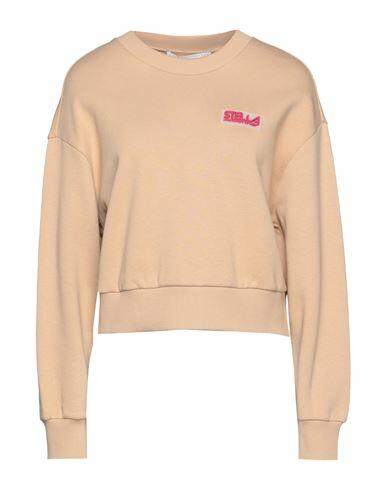 Stella Mccartney Woman Sweatshirt Beige Cotton, Elastane, Rubber Cover