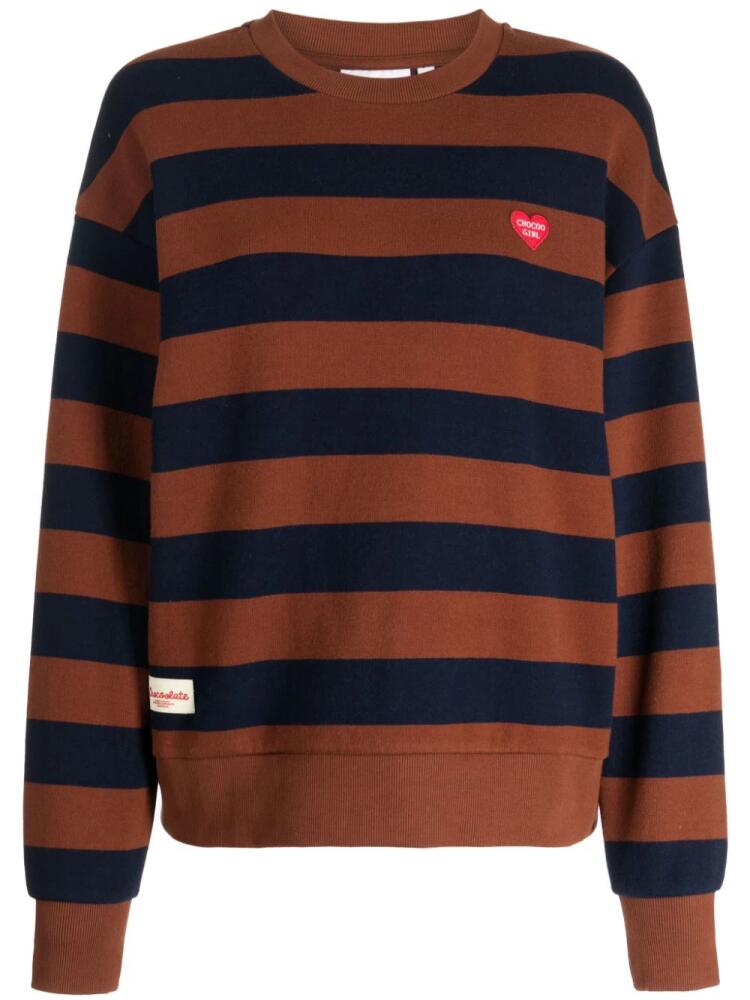 CHOCOOLATE logo-patch striped jumper - Blue Cover